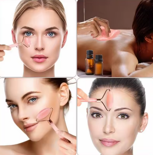 Rose Quartz Sculpting Roller & Gua Sha Set